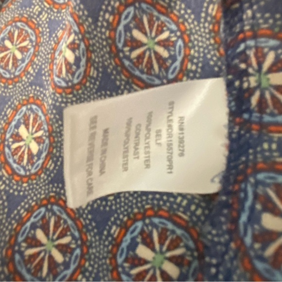 Floral Patchwork Tank Top - Navy and Orange Size Medium - Picture 7 of 9